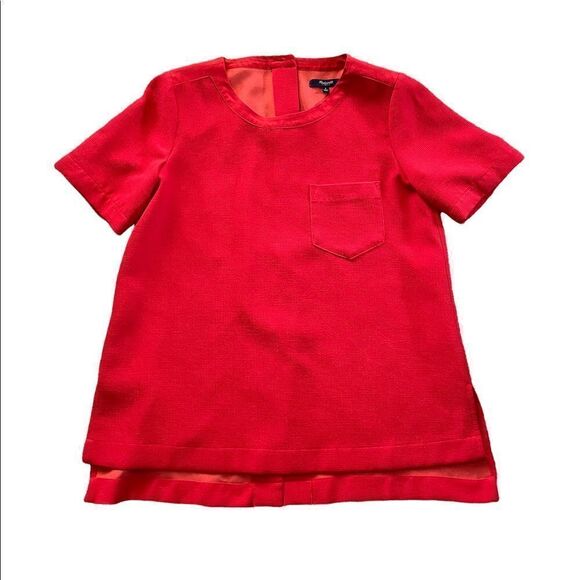MADEWELL Button Back Shirt Red Size Small - Picture 1 of 8